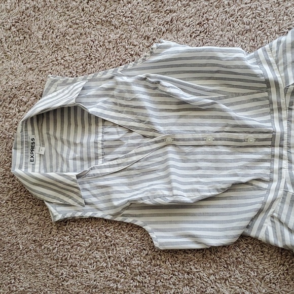 Express Striped Button-up Collared Dress - Picture 2 of 6